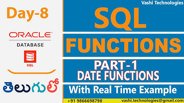 SQL DATE FUNCTIONS| TELUGU|
