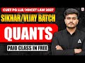 CUET PG LLB And MH CET LAW 2027 | Quants 1st Class Free | VIJAY And SHIKHAR BATCH