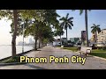 Phnom penh walking tour  morning walk in sisowath riverside park  2024