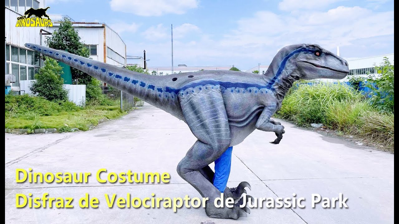 Disfraz de Velociraptor de Parque Jurásico Azul Realista | Dinosaur Costume  - YouTube