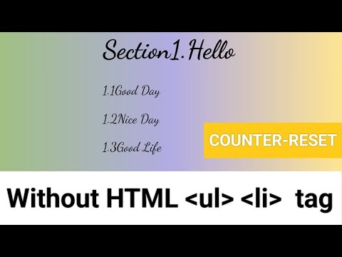 CSS Counters HTML  Without order listing || Withot HTML ul li  tag