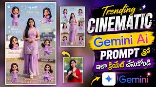 Girls Cinematic Cartoon Models Photo Editing Gemini AI Prompt Telugu | Viral AI Editing 2026