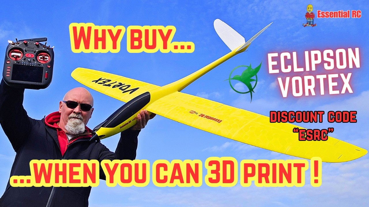NEW 3D printed powered sport Glider ! Eclipson Models 2M Vortex
