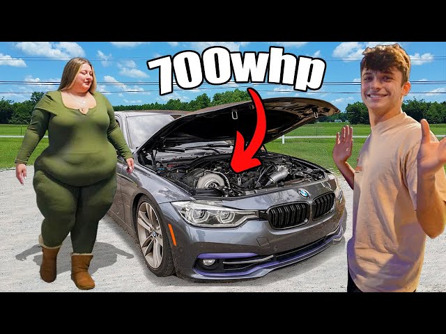 BIG GIRL vs BIG TURBO BMW! class=