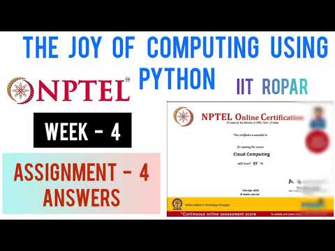 NPTEL: The Joy of Computing Using Python Assignment 4 Answers | Week 4 Answers |Quiz 4 Answers |IITR