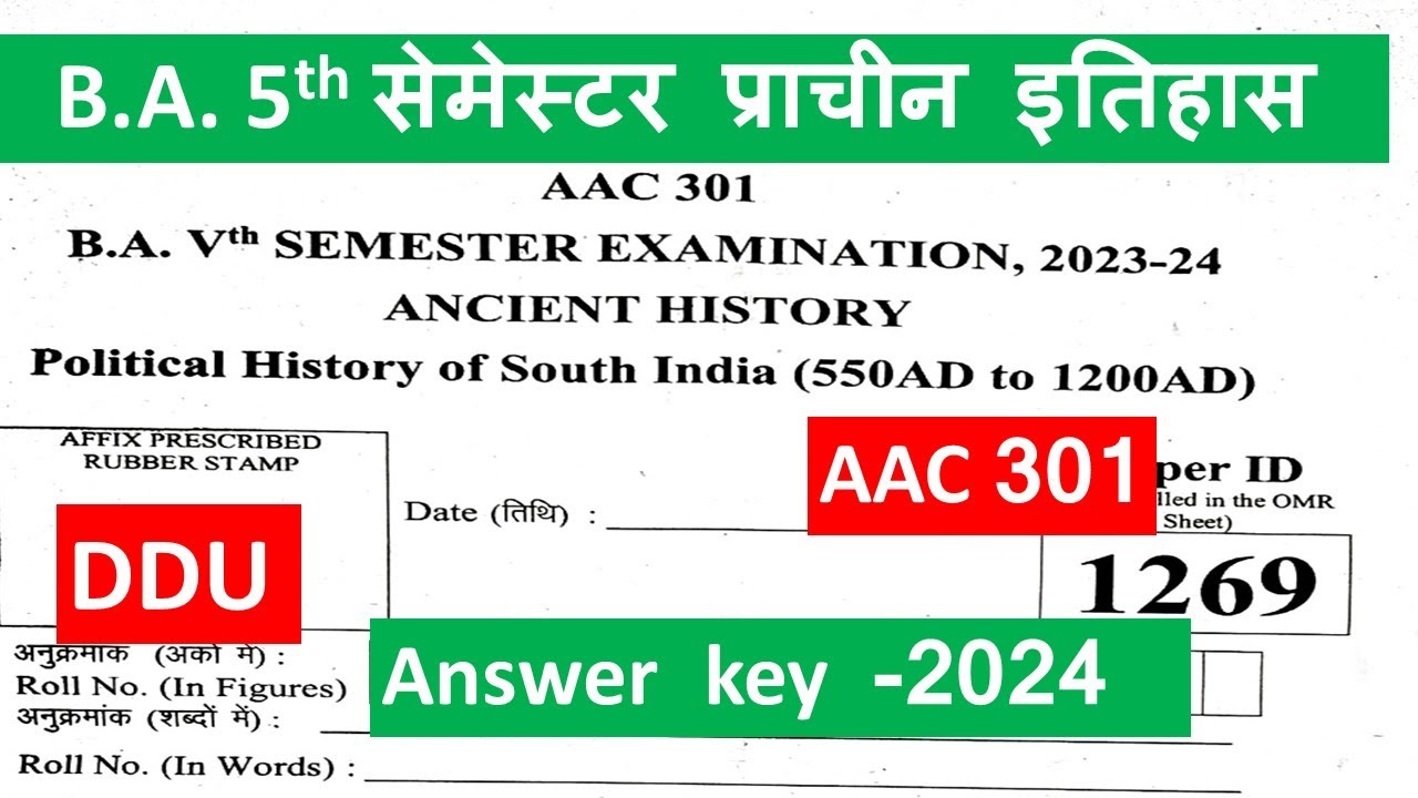 ddu ba 5th semester ancient history answe key 2024|ba 5th semester ...