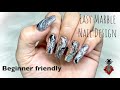 Easy Gel Marble Nails | Beginner Friendly | How to | Tapered Square Nails