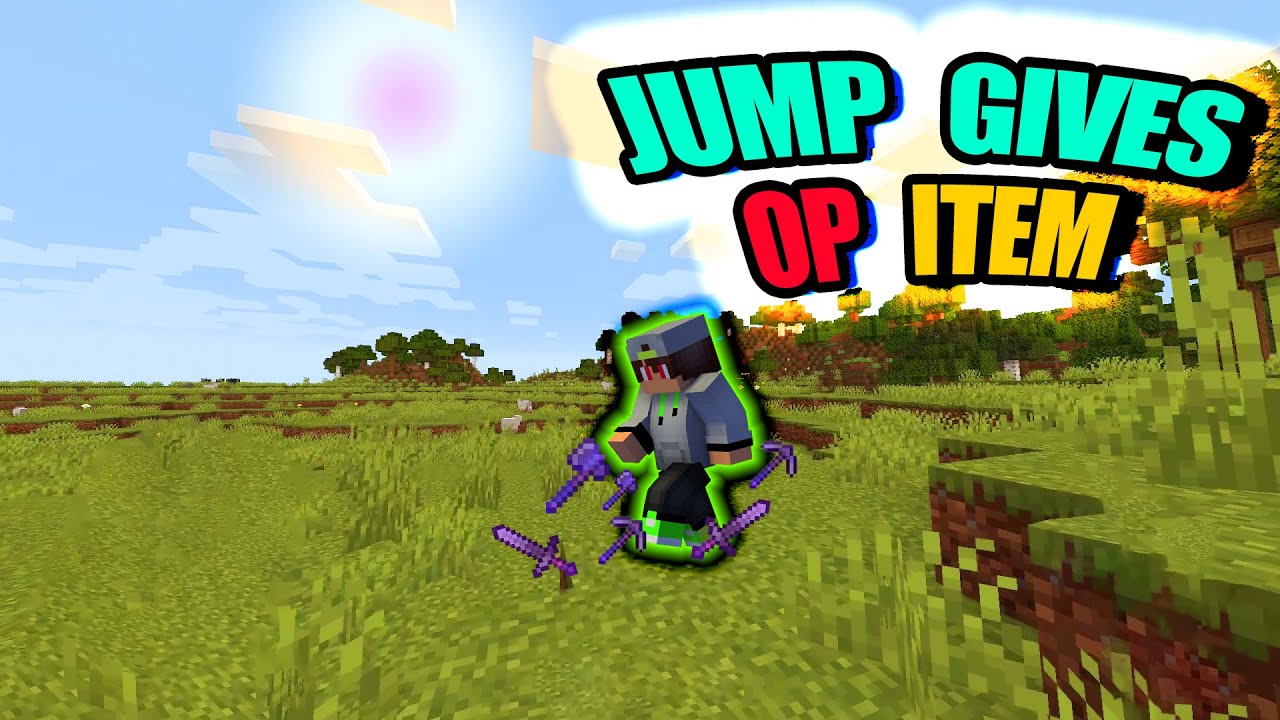 Minecraft but jumping gives OP Items - YouTube