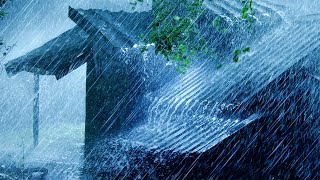 Fall Asleep in UNDER 3 Minutes ⛈️ Real Rain Thunderstorm ⛈️Hard Rain on Metal Roof & Intense Thunder