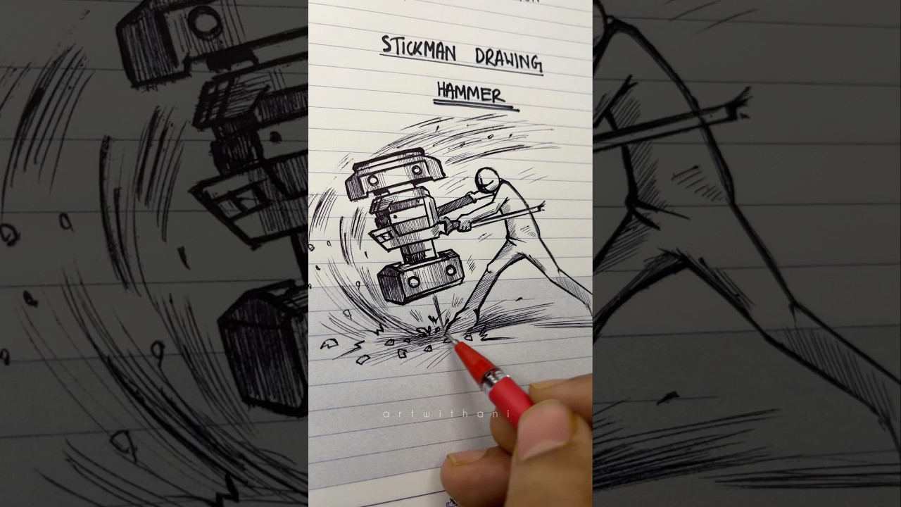 How to draw stickman body with hammer tutorial || 