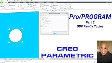 Creo Parametric - Pro/PROGRAM Part 5 - User Defined Feature (UDF) Family Tables