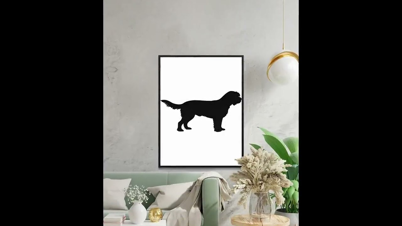 Otterhound Silhouette SVG, Dog Breed Clipart, Hunting Dog Vector, Pet Digital Cut File