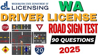Washington Road Sign Test - 90 Questions | Written Test | Road Sign Practice permit