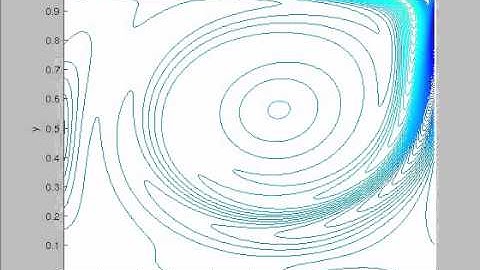 Navier-Stokes - driven cavity - vorticity