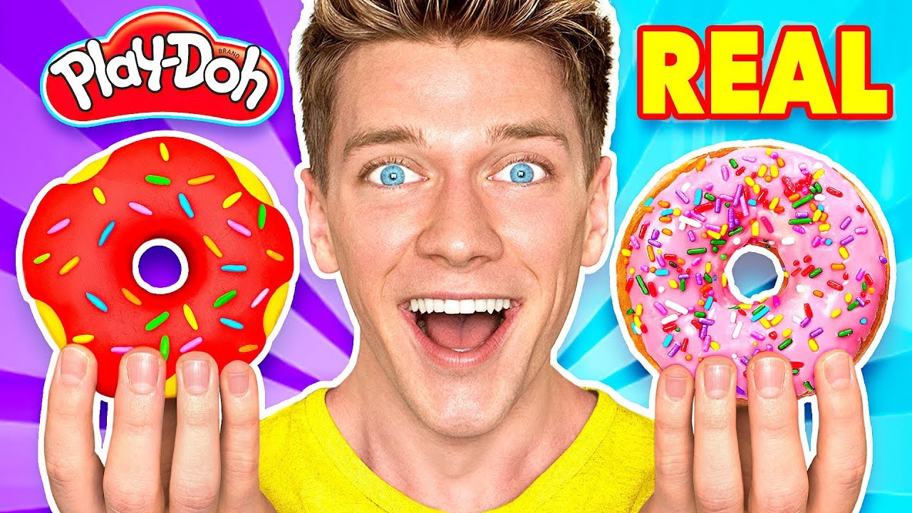 Making Food Out Of Play Doh Learn How To Make Diy Edible Candy Vs Real Squishy Food Challenge