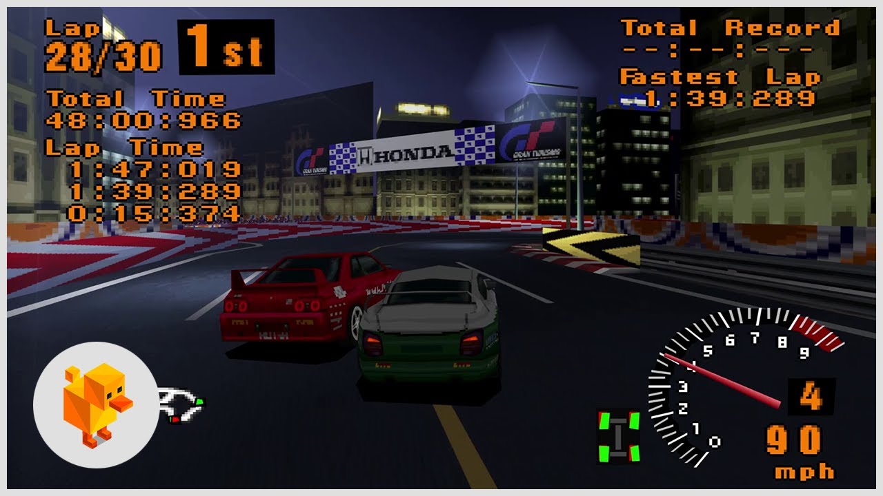 Gran Turismo (PS1) Career - SS Route 11 All-night Race 1 - DuckStation Emulation