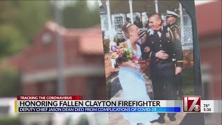 Large procession, funeral held for Clayton firefighter who died from COVID-19