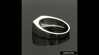 Men Of Platinum Heavy Platinum Signet Flat Top Ring For Men Jl Pt 1056 - Jewelove
