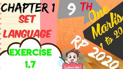 TN Samacheer 9 Maths New Syllabus Set Language Exercise 1.7 one Mark