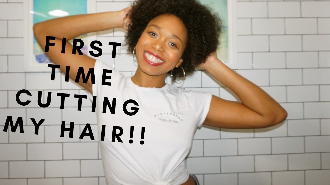 cutting my natural hair for the first time! - YouTube