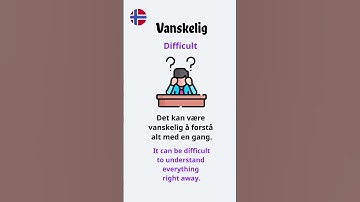 Learn Norwegian: Vanskelig (Difficult). #learnnorwegian #norwegian #norskkurs #norsk