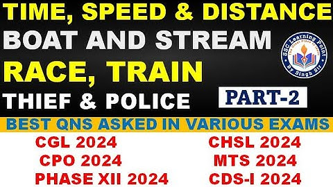 Time Speed and Distance (Part-2) Best Questions Asked by SSC In 2024 || #SSCGL #SSCCHSL #CPO