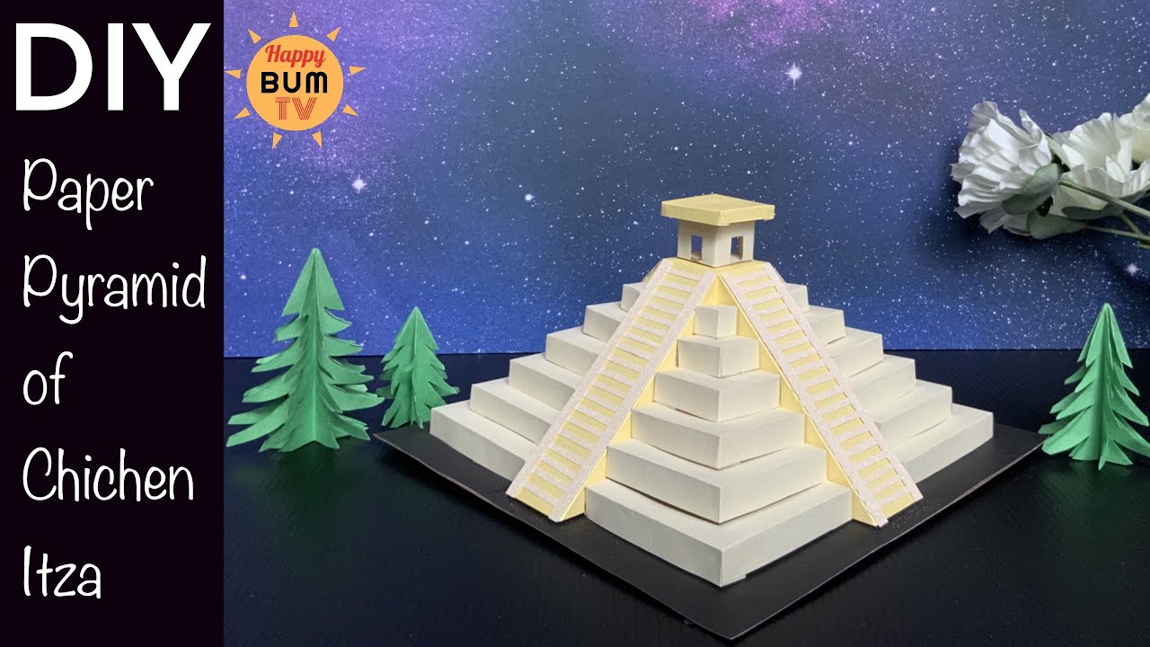 DIY CHICHEN ITZA PYRAMID I EASY DIY SCHOOL PROJECT PAPER CRAFT - YouTube