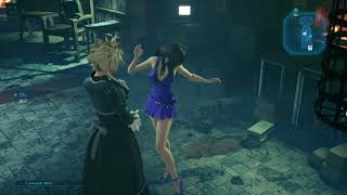 FINAL FANTASY VII REMAKE Tifa shows off dress to Cloud