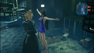 FINAL FANTASY VII REMAKE Tifa shows off dress to Cloud