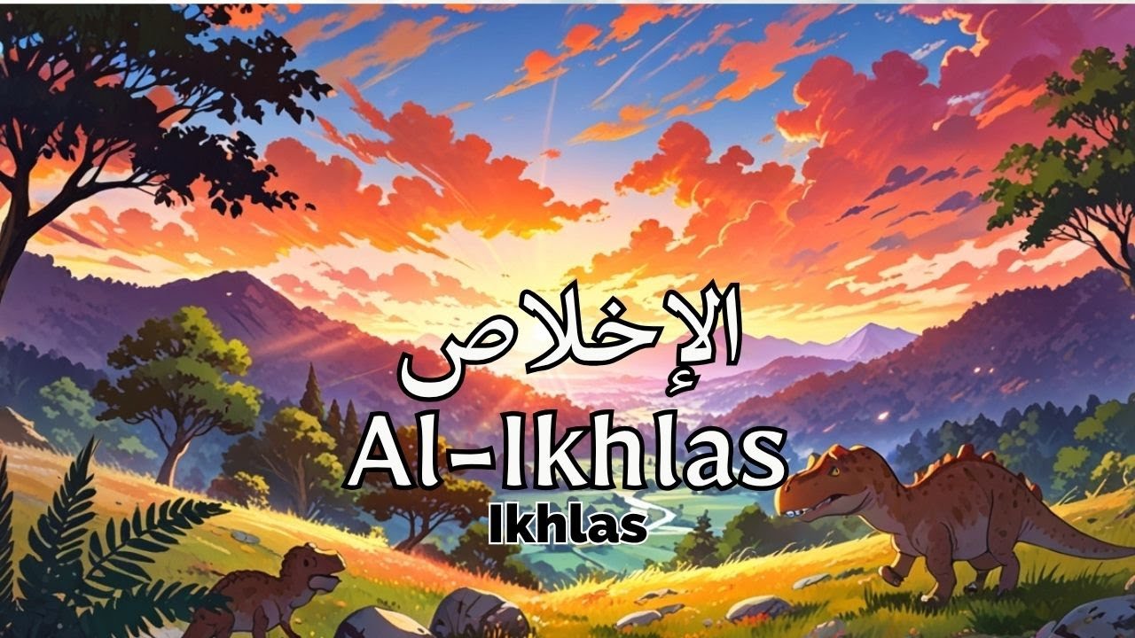 Surat Al-Ikhlas 10x — T-Rex Hijau Quran Cartoon