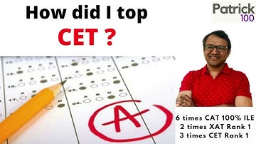 How did I top CET? | MBA-CET | Patrick Dsouza | 3 times CET Rank1