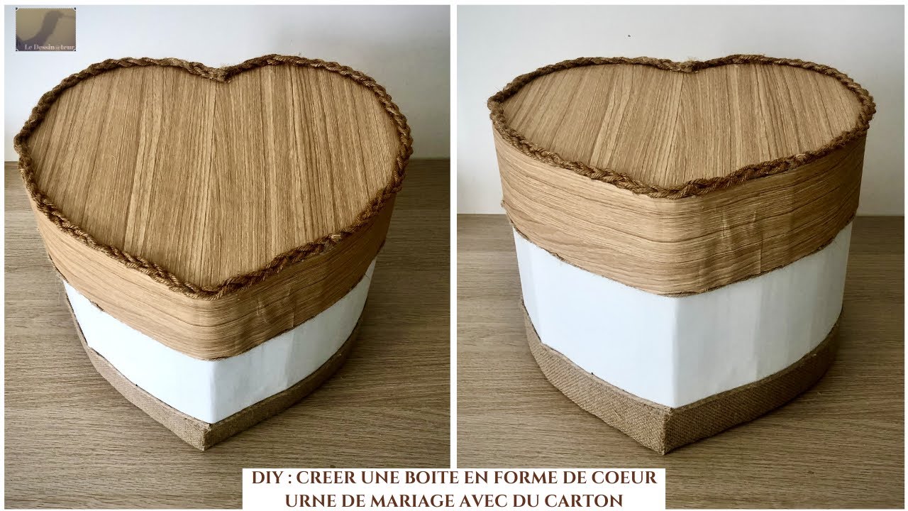 DIY CREER UNE BOITE EN FORME DE COEUR / URNE DE MARIAGE AVEC DU — free download