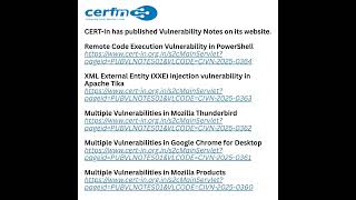 CERT-In has published Vulnerability Notes on its website.