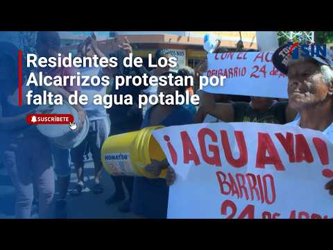 Los Alcarrizos residents protest due to lack of drinking water