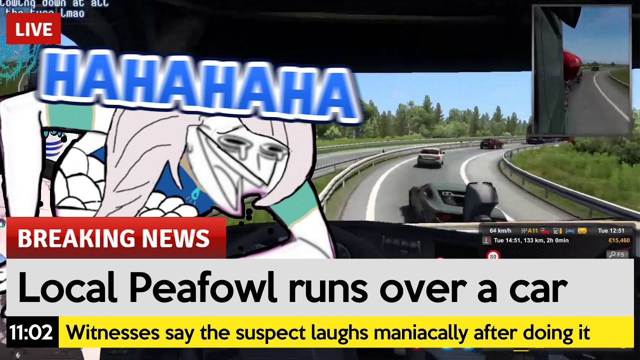 Reine laughs uncontrollably after committing vehicular manslaughter with her truck