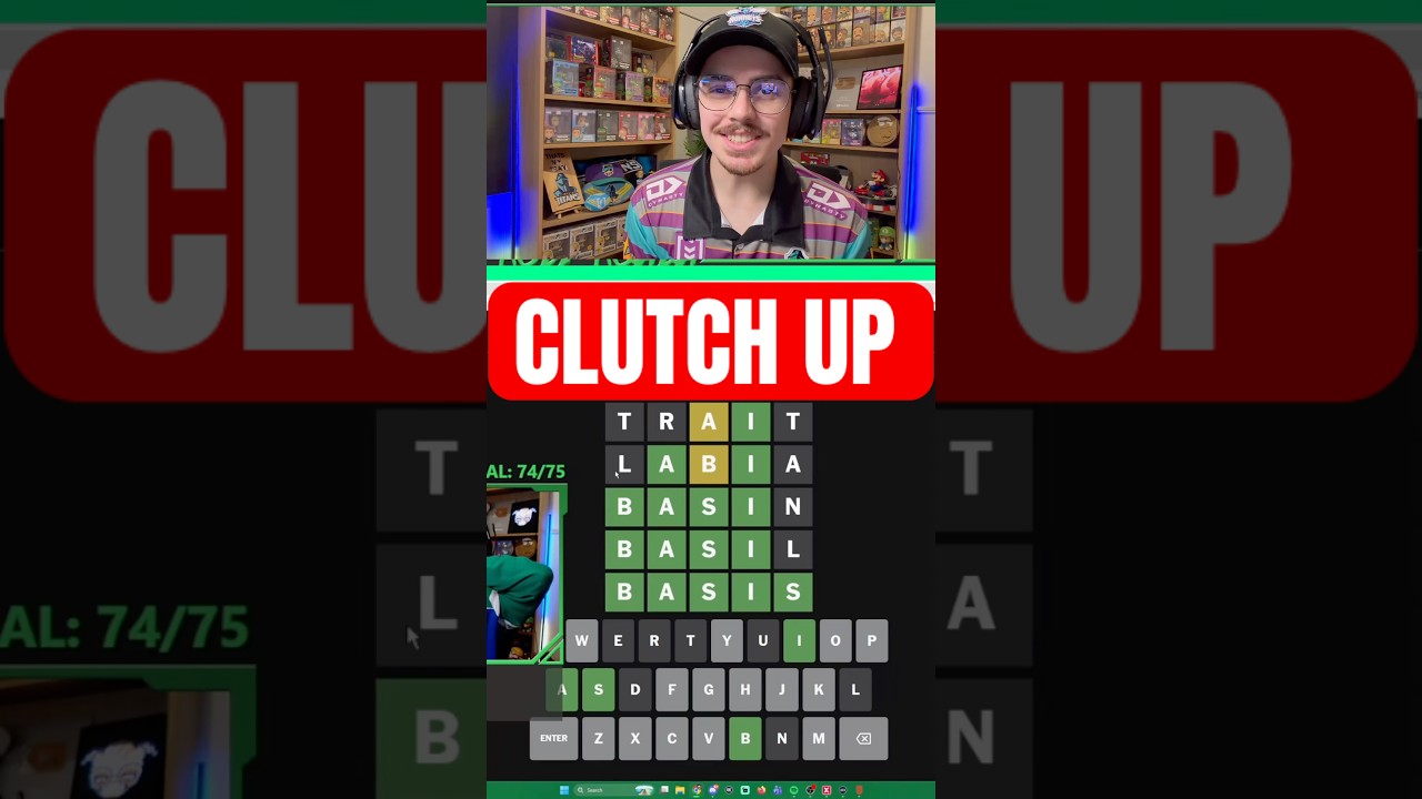 CLUTCH UP #wordle #fyp #streamer #twitch #zyxcba #ludwig #funny #fail #cat #twitchclips #australia