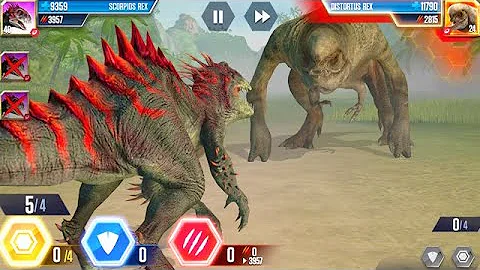 Scorpios Rex vs Distortus Rex | Jurassic World The Game