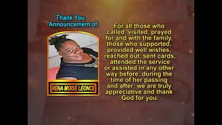 Rena Moise Leonce Thank you