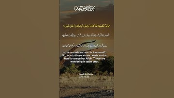 Surah Az Zumar | Surah 39 سورة الزمر Ayat 22 | English & Arabic Text