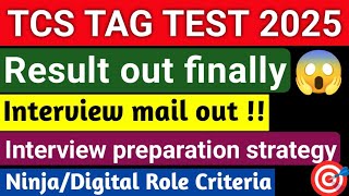 TCS TAG Test 2025 result out 😲 Interview date 🔥How to prepare for interview🤔#tcscodevita
