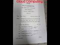 Cloud Computing previous question paper BCA #Computer science # Study Material short # C C new 2025