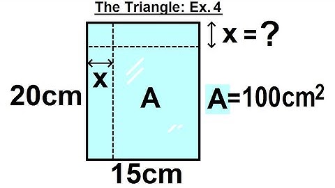 Algebra - Ch. 26: Solving Problems with Quadratic Equations (4 of 11) Cutting Glass Ex.4