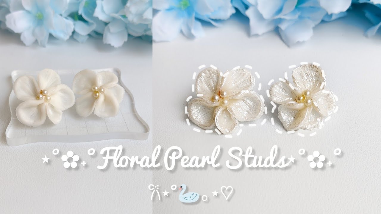 Pearl Bloom Earrings 🌸☁️ | Handmade Flower Studs ✨