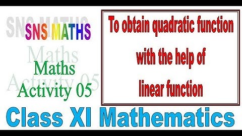 Maths Activity 05 Class XI