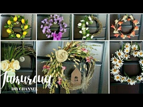 Beautiful colourful flower wreath decoration ideas