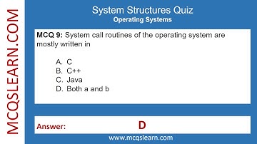 Operating System Structures Quiz Question Answer PDF | Class 9–12 OS Structures Notes | OS Ch 7 Quiz