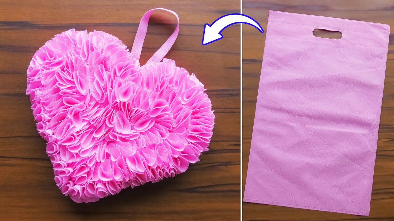 Heart Making with Bag | Best Out of Waste DIY Craft | Gift Ideas | Cloth Bag Craft (NEW) -
