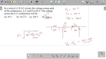 In a series L-C-R AC circuit,The voltage across each of the components, L,C and R is 20V.The voltage