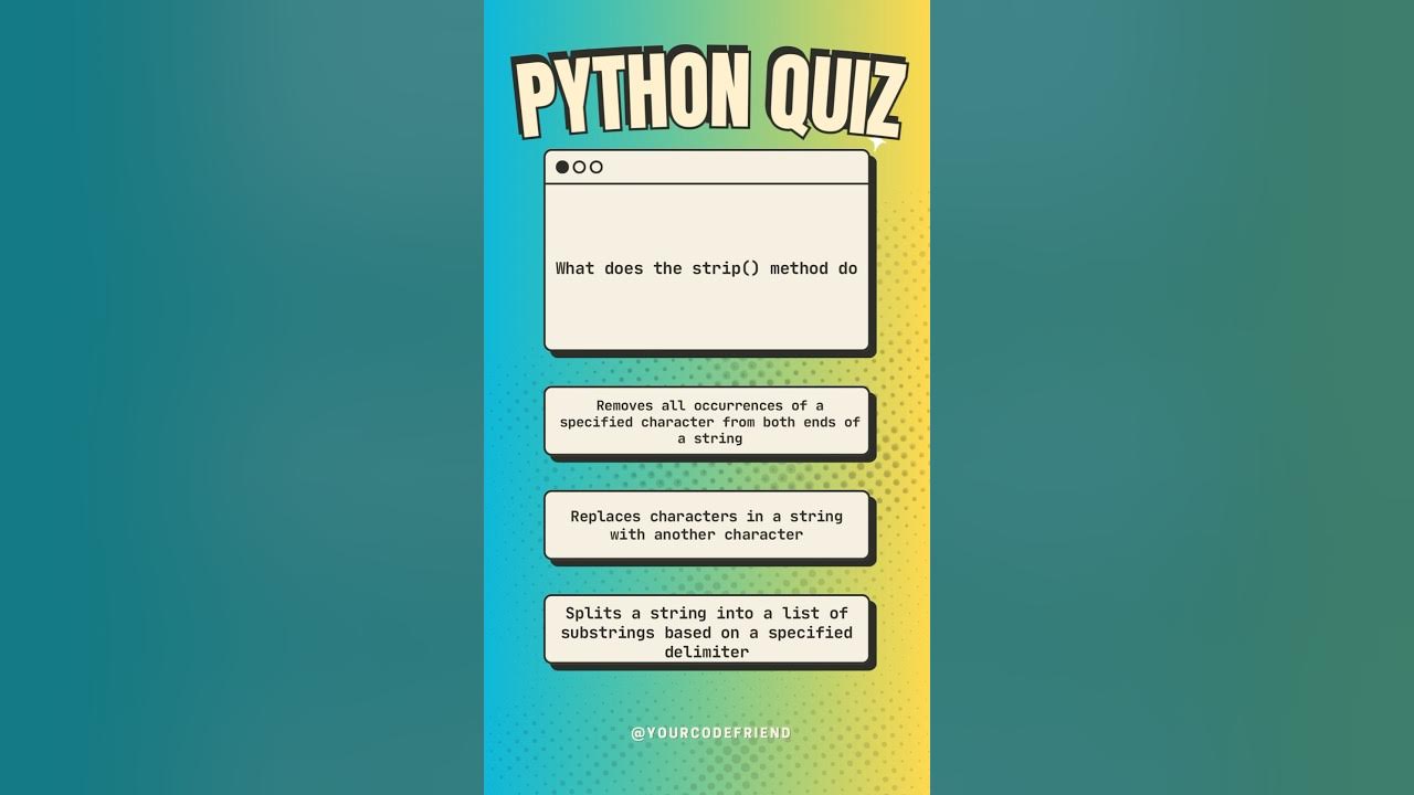 Python quiz - strip() function #python - YouTube