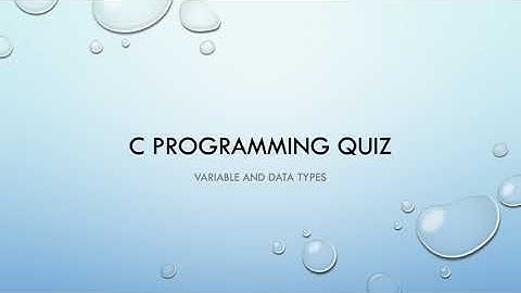 C Programming: Variable and DataTypes - 25 MCQ
